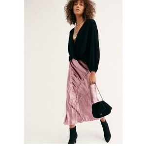 NWT! Free People Serious Swagger Velvet Skirt Size XS